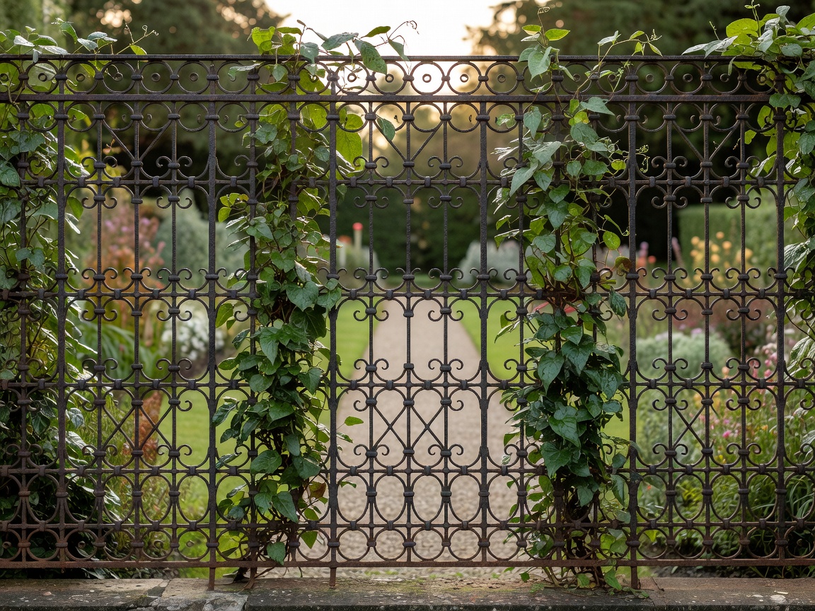 Decorative fencing with trellis details