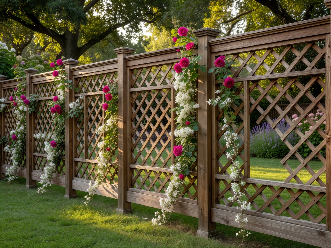 Decorative garden fencing with integrated trelliswork