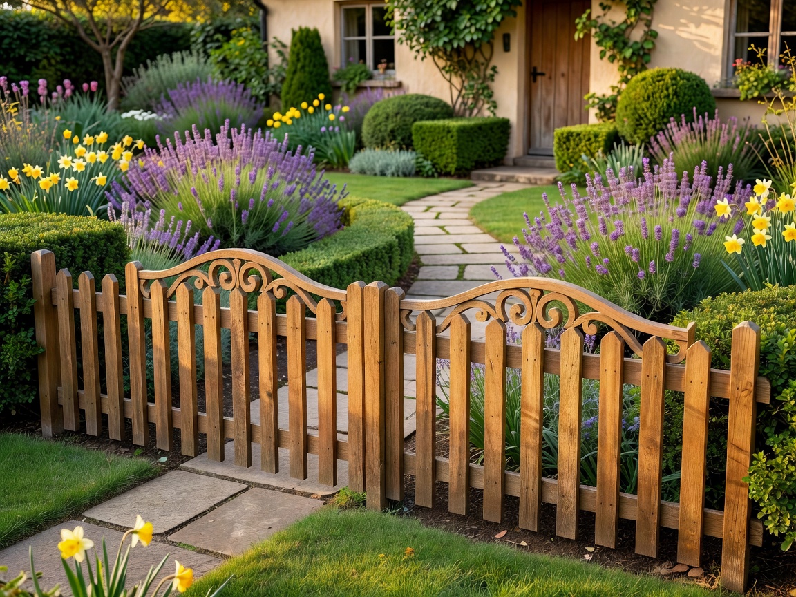 Low-level decorative fencing creating an inviting front garden boundary