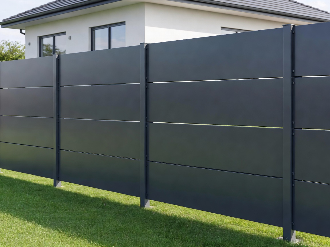 Modern panel fencing creating a clean boundary in a residential garden
