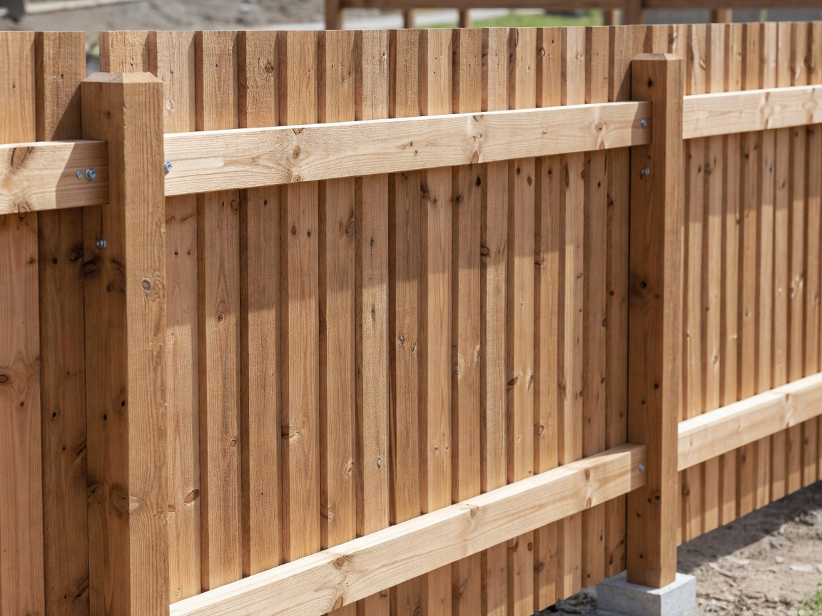 Construction detail of a solid, gapless privacy fence