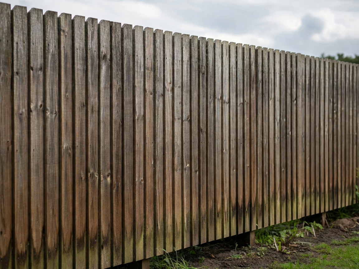 Traditional vertical closeboard timber fencing